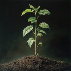 Growth of a young plant nature garden photography close-up serene atmosphere symbol of renewal