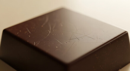 Intimate close-up of a chocolate bar evoking calm, pleasure, and small daily luxuries. Perfect for wellness blogs, mental health content, and slow living themes.