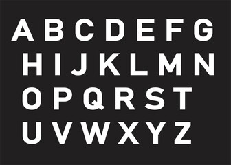 Bold white color uppercase letters of the English alphabet 