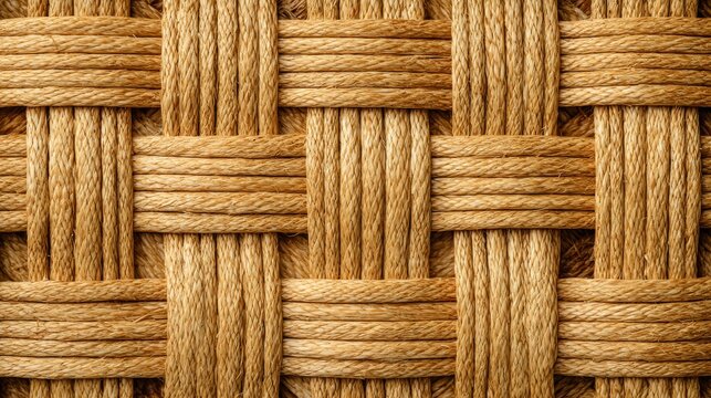 Woven brown wicker basket texture background with natural straw and rattan pattern