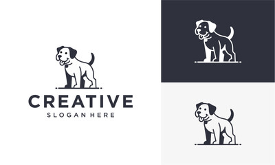 cute dog vector logo
