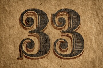 Obraz premium Vintage Number Thirty-Three on Rustic Textured Background