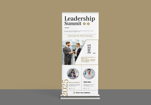 Leadership Summit Roll Up Banner Template Layout