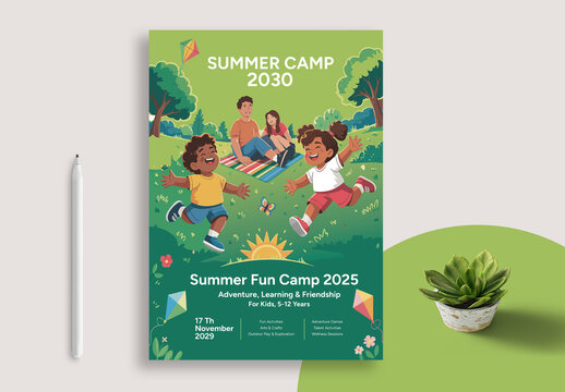 Kids Summer Camp Flyer Design Layout