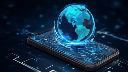 Smartphone displays global network connection technology concept - Powered by Adobe