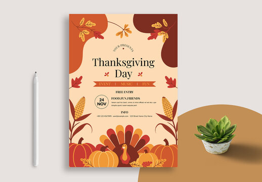 Thanksgiving Day Flyer Template Layout