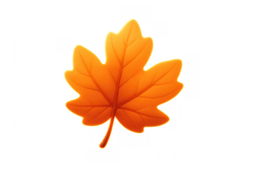 Autumn maple leaf changing color, falling season symbol, nature changing environment illustration icon