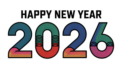 New Year 2026 Celebration: A vibrant and modern design for the upcoming New Year, conveying a sense of fresh beginnings, hope and optimism.