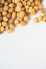 Crispy Peanut Snack Arrangement on White