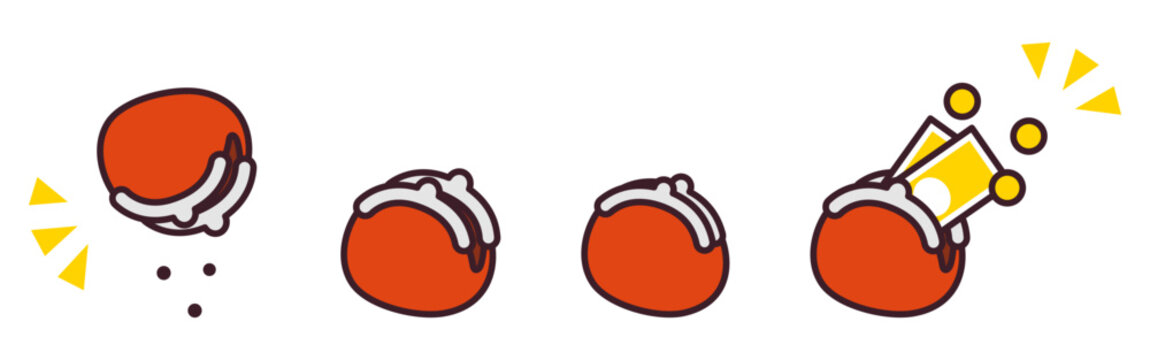 お金の入ったり、お金が無くなったりしているがま口財布