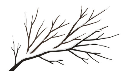 Obraz premium Bare tree branches adorned with a delicate layer of fresh snow, depicting the quiet beauty of winter nature and seasonal change