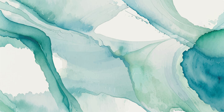 Abstract watercolor background with flowing teal and blue hues creating a calming and organic texture perfect for backgrounds and design elements