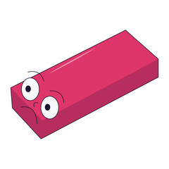 Groovy School Equipment Cartoon Character. Isolated Vector Illustration