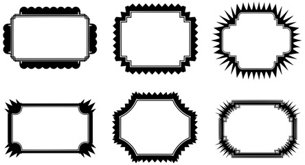 Elegant vintage frame designs, decorative vector elements for retro posters and invitations