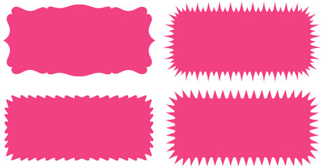 Vibrant pink burst shapes for striking sale banners and eye catching promotional graphics