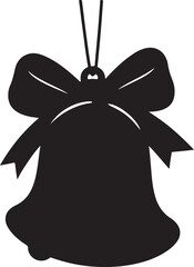 christmas bell with bow silhouette illustration