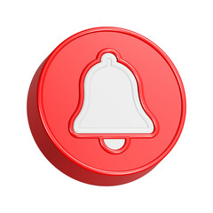 ring bell notification red button 3d rendering