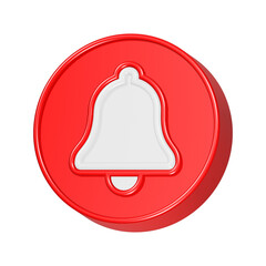 ring bell notification red button 3d rendering