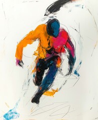 A graphic illustration of a person in oil paint. Illustration on the theme of art, paintings, and people.