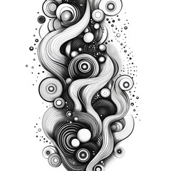 A black and white drawing of a plant-based theme. Illustration on the theme of drawing, graphics, and tattoos.