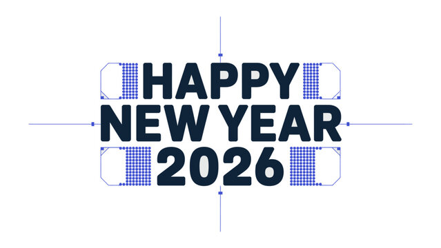 A Celebration of New Beginnings: A vibrant and colorful design spells out HAPPY NEW YEAR 2026, embodying the spirit of hope and anticipation for the upcoming year.