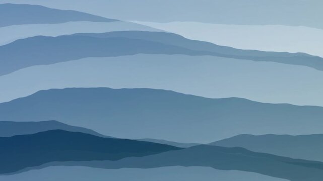 mountain landscape with fog and moving animation 