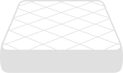 Simple white quilted bed mattress vector illustration.
