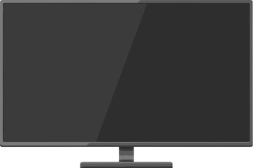 Modern flat screen television with a blank dark display.