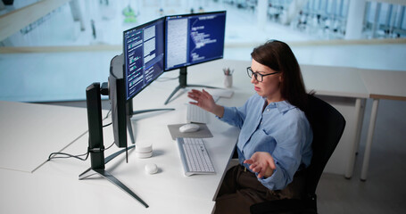 Unhappy Woman Programmer Frustrated