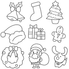 クリスマスアイコン　モノクロ