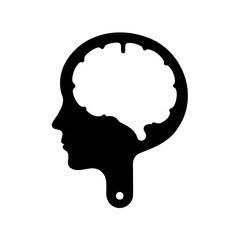 Human head silhouette with abstract brain outline graphic Vector, illustration