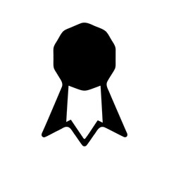 Award ribbon icon black silhouette graphic design illustration Vector, illustration