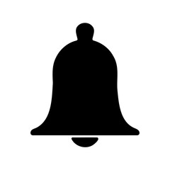 Black bell icon symbol for notification alert and reminder Vector, illustration