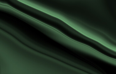 Smooth Dark Green Liquid Silk Abstract Background Texture