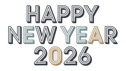 New Year's Greetings 2026: A stylish and vibrant visual greeting, celebrating the arrival of the New Year, full of hope and anticipation for the future. 