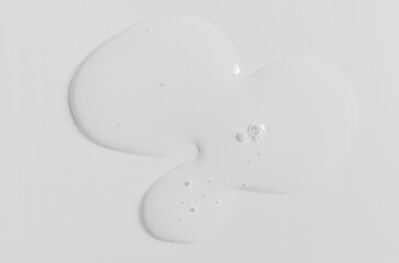Transparent cosmetic product. Face serum or cleanser gel or body moisturizing gel.