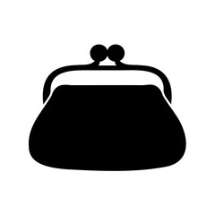 Obraz premium Stylized Coin Purse Illustration in Black and White Minimalist Design