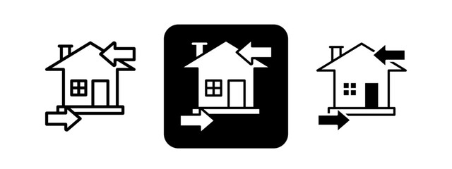 Rental Solid color and black line drawing vector illustration set