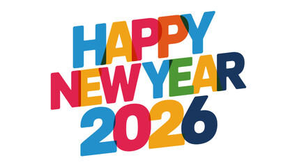 Festive New Year 2026: Vibrant and colorful text design that captures the spirit of the upcoming year, perfect for holiday greetings and celebrations.