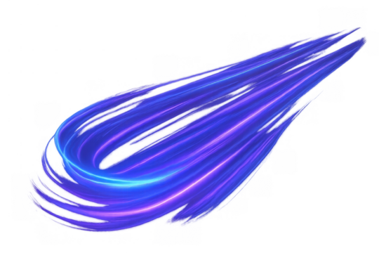 Blue and purple light streak effect creating a dynamic abstract motion trail in a futuristic design - Powered by Adobe