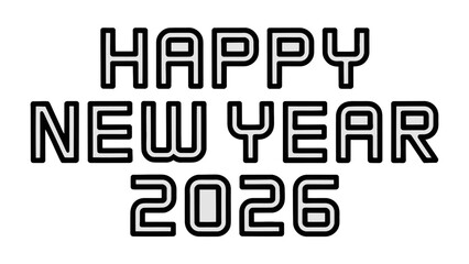 New Year 2026: An elegant typographic greeting, filled with optimism, welcomes the upcoming year, ready to bring in fresh beginnings and celebrate time's continuous journey.