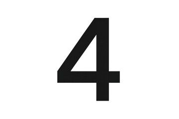 Obraz premium Black numeral four digit with transparency, representing count, quantity, mathematics, isolated symbol for design