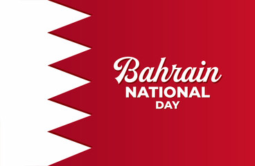 Bahrain National Day. 16 December. Holiday concept. Template for background with banner, poster and card. Flat illustration. 