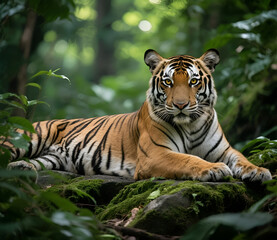 Obraz premium Tiger on the rock