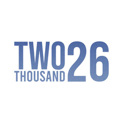 Abstract Grainy Gradient Year 2026 PNG Design. Isolated Modern New Year Future Concept Transparent Background
