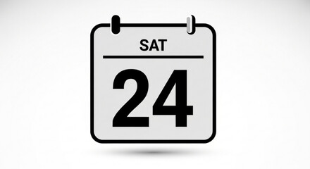 Saturday, 24th on a calendar, perfect for social media posts about events, reminders, or date-specific promotions, a clean and modern reminder icon