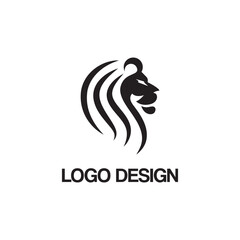 lion head logo design template