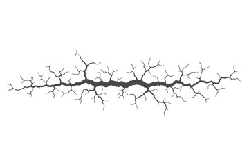 Horizontal cracked surface texture vector illustration; damage and stress concept