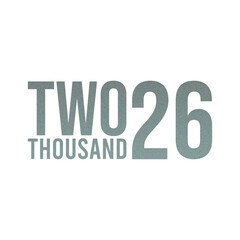 Abstract Grainy Gradient Year 2026 PNG Design. Isolated Modern New Year Future Concept Transparent Background
