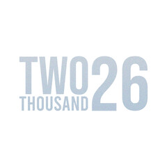 Abstract Grainy Gradient Year 2026 PNG Design. Isolated Modern New Year Future Concept Transparent Background
